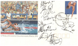 (SS )1 Australian FDC Cover - 6 World Swimming Championship 1991 - Signed By Water Polo Team - Waterpolo