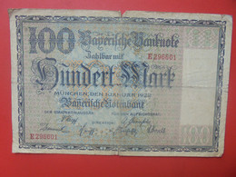 MÜNCHEN 100 MARK 1922 Circuler (B.23) - Collections