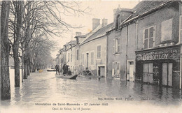 77-SAINT-MAMMES-INONDATION,  27 JANVIER 1910, QUAI DE SEINE, LE 28 JANVIER - Saint Mammes