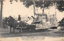 37-TOURS- 14 JUIN 1908, CARNAVAL D'ETE, CHAR DU SAVON LE NORMAL 5eme PRIX - Tours