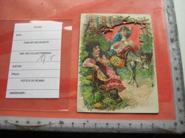 1 Die Cut Advertising Card C1891 SUISSE Chocolate SUCHARD V17e - Spain Donkey - Uitgestansde  Uitgekapte  Kaart Spaanse - Suchard