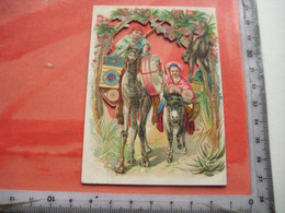 1 Die Cut Advertising Card C1891 SUISSE Chocolate SUCHARD V17d - Camel & Donkey Kameel Dromodaire Dromedaris Arabie - Suchard