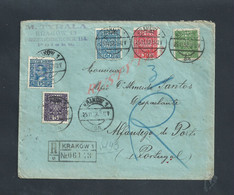 LETTRE COMMERCIALE SUR SERIE DE TIMBRES DE POLOGNE 1932 GRIFFE EN AR DE KRAKOW 1 POUR PORTO PORTUGAL : - Other & Unclassified