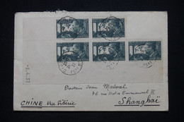 FRANCE - Mermoz En Bloc De 5 Coin Daté Sur Enveloppe De Dijon Pour Shanghai ( Chine ) En 1937 - L 100352 - 1921-1960: Modern Tijdperk
