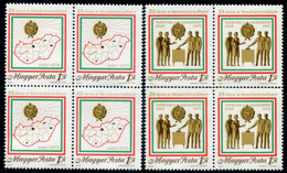 HUNGARY 1975 Council System Blocks Of 4 MNH / **..  Michel 3068-69 - Unused Stamps
