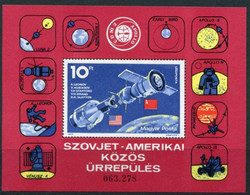 HUNGARY 1975 Apollo-Suyuz Joint Space Mission Block MNH / **..  Michel Block 111 - Unused Stamps