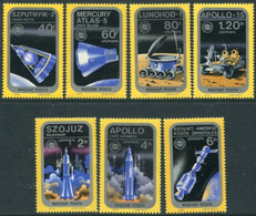 HUNGARY 1975 Apollo-Soyuz Joint Space Mission MNH / **.  Michel 3046-52 - Unused Stamps