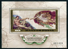 HUNGARY 1975 Michelangelo Quincentenary Block MNH / **.  Michel Block 110 - Unused Stamps