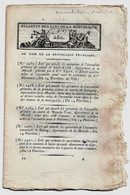 Bulletin Des Lois N°260 Ventôse An VII (1799) Fabrication Monnaie De Cuivre/Moulins Châlons Marne/Villers-Cotterets - Décrets & Lois