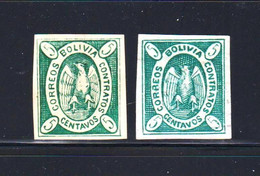 Bolivia 1867  # 1 Shades, Mint* (803) - Bolivia