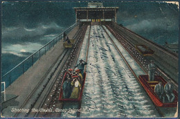 Shooting The Chute's, Coney Island, N.Y. / Luna Park, Amusement Ride - Posted 1907 - Places & Squares