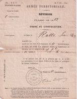 1874 - MILITARIA - CONVOCATION ARMEE TERRITORIALE DEPARTEMENT DE LA SEINE. - Dokumente