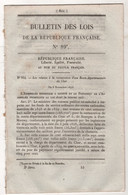 1848 BULLETIN DES LOIS N°89 ROUTE DEPARTEMENT CHER - SECOURS INDIGENTS - COLONIES BREVETS D'INVENTION - HONFLEUR - BREST - Décrets & Lois