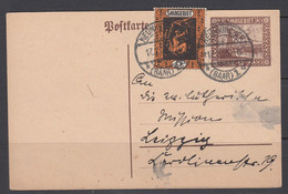 Saar 15c 1925 Uprated Stationery Postcard Used - Postwaardestukken