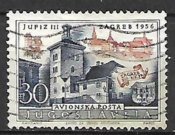 YOUGOSLAVIE    -    Aéros   -    1956  . Y&T N° 49 Oblitéré.   Zagreb - Airmail