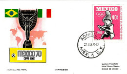 ITALIA - 1970 ADMON Ricordo Partita ITALIA-BRASILE 1-4 Su Busta Fdc Roma - 4826 - 1970 – Mexico