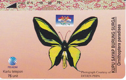 TARJETA DE INDONESIA DE UNA MARIPOSA (BUTTERFLY) - Mariposas