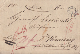 Preussen Brief K1 Lechenich 14.1.(1848) Gel. Nach Hamburg Mit Inhalt - Preussen