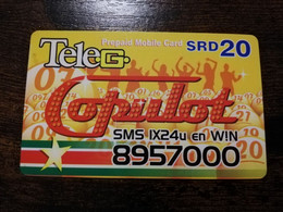 SURINAME $20  UNIT GSM  PREPAID   TELEG      MOBILE CARD           **5720 ** - Surinam