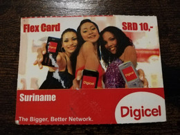 SURINAME $10,- FLEX CARD DIGICEL   PREPAID      MOBILE CARD           **5737 ** - Suriname