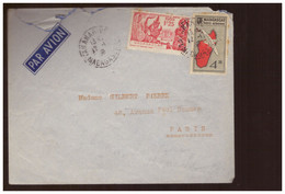 Lettre Madagascar 1939 Cachet Tananarive Timbre N°207 + PA7 Pli Par Avion Pour Paris - Briefe U. Dokumente