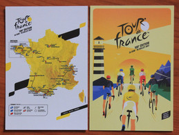 Cyclisme : Tour De France 2021 , 2 Cartes Officielles : Parcours Et Affiche - Ciclismo