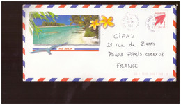 Polynesie Française Lettre 2011 Timbre Adhesif Cachet Fare Huahine Iles Sous Le Vent Enveloppe Illustrée - Storia Postale