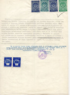 1959. YUGOSLAVIA,SERBIA,NOO STARA MORAVICA 2X 50 DIN. MUNICIPALITY FISCAL STAMP,4 STATE REVENUE,DIPLOMA TRANSLATION - Otros & Sin Clasificación