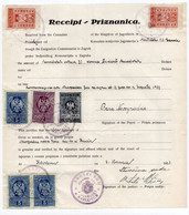 1958. YUGOSLAVIA,CROATIA,KARLOVAC,RECEIPT,7 STATE REVENUE FISCAL STAMPS,RECEIPT - Autres & Non Classés