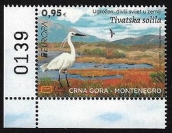 MONTENEGRO /CRNA GORA  -EUROPA 2021 -ENDANGERED NATIONAL WILDLIFE"- SERIE  - CH + Nº - 2021