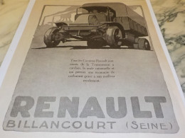 ANCIENNE PUBLICITE CAMION TRACTEUR  RENAULT 1920 - Camions