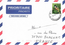 Laos 2004, Birds, Circulated Cover To France - Sonstige