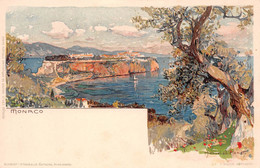 MONACO - Vue Panoramique - Illustration / Peinture De Manuel Wielandt - Lithographie E. Nister, Nürnberg - Précurseur - Panoramische Zichten, Meerdere Zichten