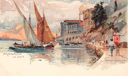 MONACO - Le Port - Voiliers - Illustration / Peinture De Manuel Wielandt - Lithographie E. Nister, Nürnberg - Précurseur - Haven