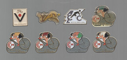 PINS PIN'S VELO CYCLISME 778 CLUBS CLUB DU MARAIS CCM WISSEMBOURG UCB VALDENAIRE  LOT 8 PINS - Cyclisme