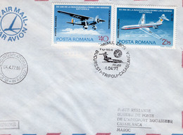 ROMANIA 1978: AEROPHILATELY, BUCHAREST - TRIPOLI - CASABLANCA, Illustrated Postmark On Cover  - Registered Shipping! - Poststempel (Marcophilie)