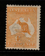 Australia SG 6a  1913 First Watermark Kangaroo,4d Orange Yellow,Mint Light Hinged - Ungebraucht