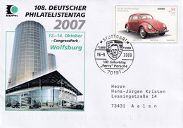 Germany 2010 Postal Stationery Cover Car Auto Voiture: Car History Beetle Käfer; Ferry Porche 100 Years; Congresspark - Cars