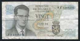 België Belgique Belgium 15 06 1964 -  20 Francs Atomium Baudouin.  3 Z 1348235 - 20 Franchi