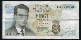 België Belgique Belgium 15 06 1964 -  20 Francs Atomium Baudouin.  1 Z 7780822 - 20 Francos