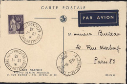 CP Air France Réseau Aérien Mondial YT Paix 363 Journée Du Timbre Région De Lyon 16 1 38 Arrivée Le Bourget Port Aérien - 1960-.... Briefe & Dokumente