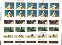 Sealand Famous People Set, Imperforated Minisheets Of 10, Mint Never Hinged - Autres & Non Classés