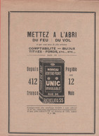 Coffre-fort UNIC, Inviolable. Advertising   1926 - Sin Clasificación