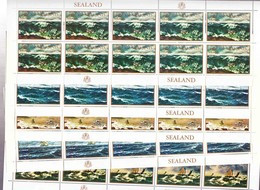 Sealand Sea Pictorial Set, Perforated Minisheets Of 10, Mint Never Hinged - Unclassified