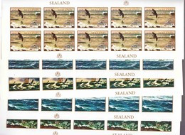 Sealand Sea Pictorial Set, Imperforated Minisheets Of 10, Mint Never Hinged - Unclassified