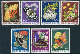 HUNGARY 1974 Butterflies Used.  Michel 2994-3000 - Used Stamps
