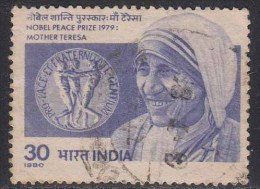 India Used 1980, Mother Teresa, Nobel Prize,  (sample Image) - Madre Teresa