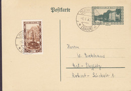 Saargebiet Uprated Postal Stationery Ganzsache Entier 30 C. Ansicht Von Saarlouis DUDWEILER (Saar) 1930 STEGLITZ - Enteros Postales