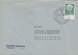 Saarland Kreissparkasse Hamburg-Saar Sonderstempel 'ein Ideales Ausflugsziel' BEXBACH (Saar) 1958 Cover Brief M. Rand - Brieven En Documenten