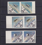 YEMEN 1964, Mi# 332-334, Pairs, Imperf, Space, Kennedy, MNH - Yemen